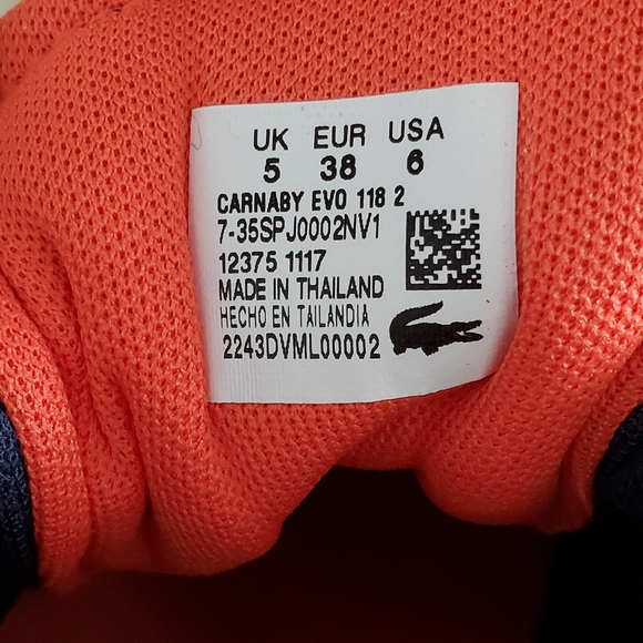 Lacoste Carnaby Sneakers Youth, Size US 6 - Picture 5 of 8